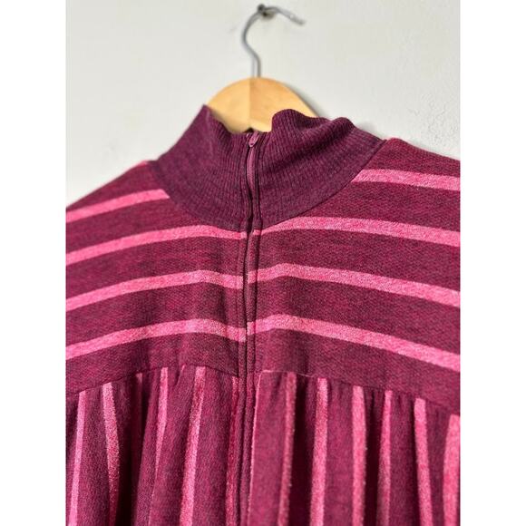 Vintage David Brown California Hostess Maxi Dress Kaftan Robe Striped Large - Picture 2 of 9